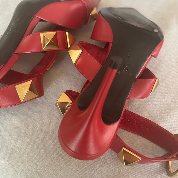Valentino Red Studded Heels - Picture 15 of 16